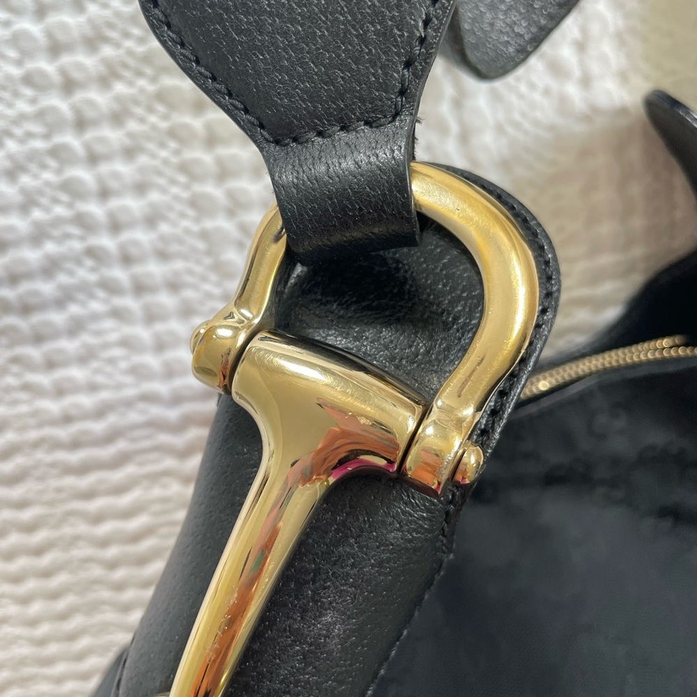 Gucci Creole hobo bag in black canvas with gold hardware - Picture 9 of 16